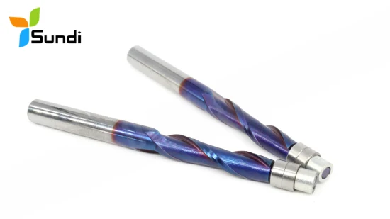 Sundi Manufacturer Solid Carbide Double Flutes Dlc/Blue Nano Coating CNC Wood Router Bits for Wood Drilling
